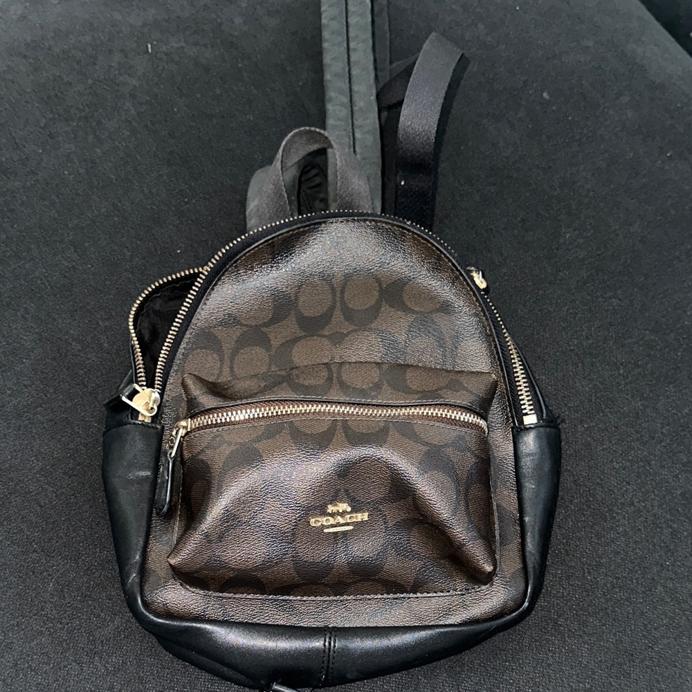 Coach Signature Brown and Black Backpack